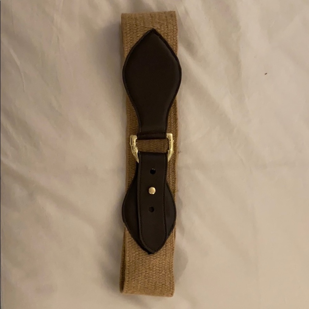 Stretch weave & leather belt